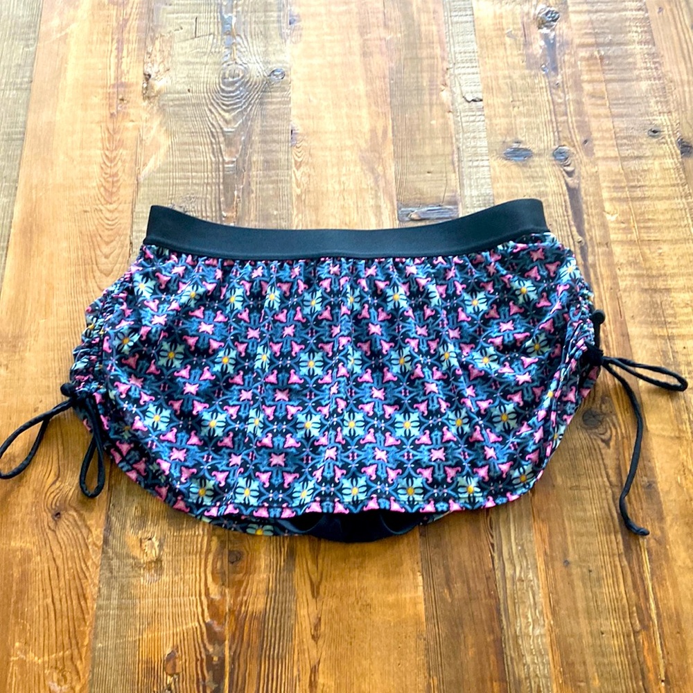 Cacique Black and Pink Swim Coverup with Adjustable Side Ties